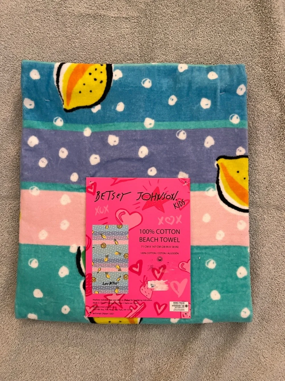 Betsey Johnson Blue Lemon Beach Towel